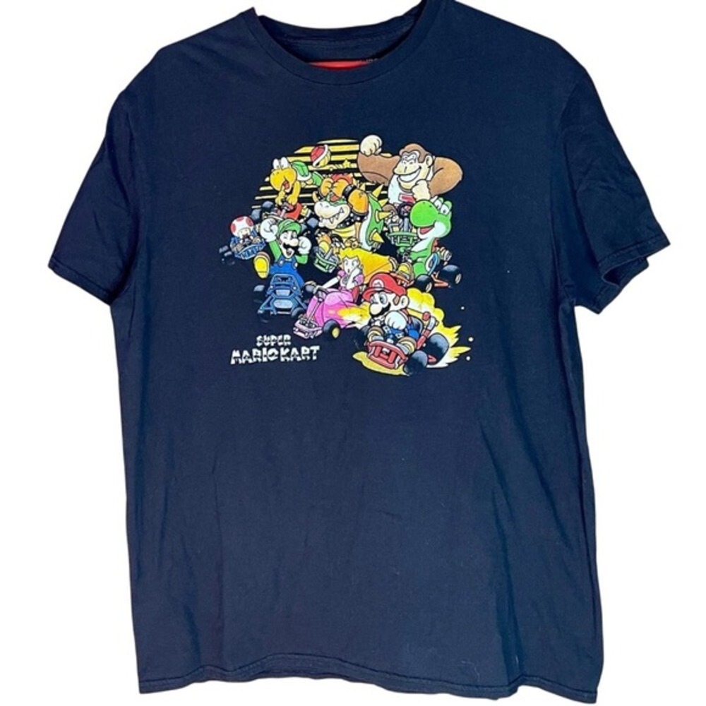 Men's Adult Super Mario Kart T shirt Nintendo Large Luigi, princess peach,bowser